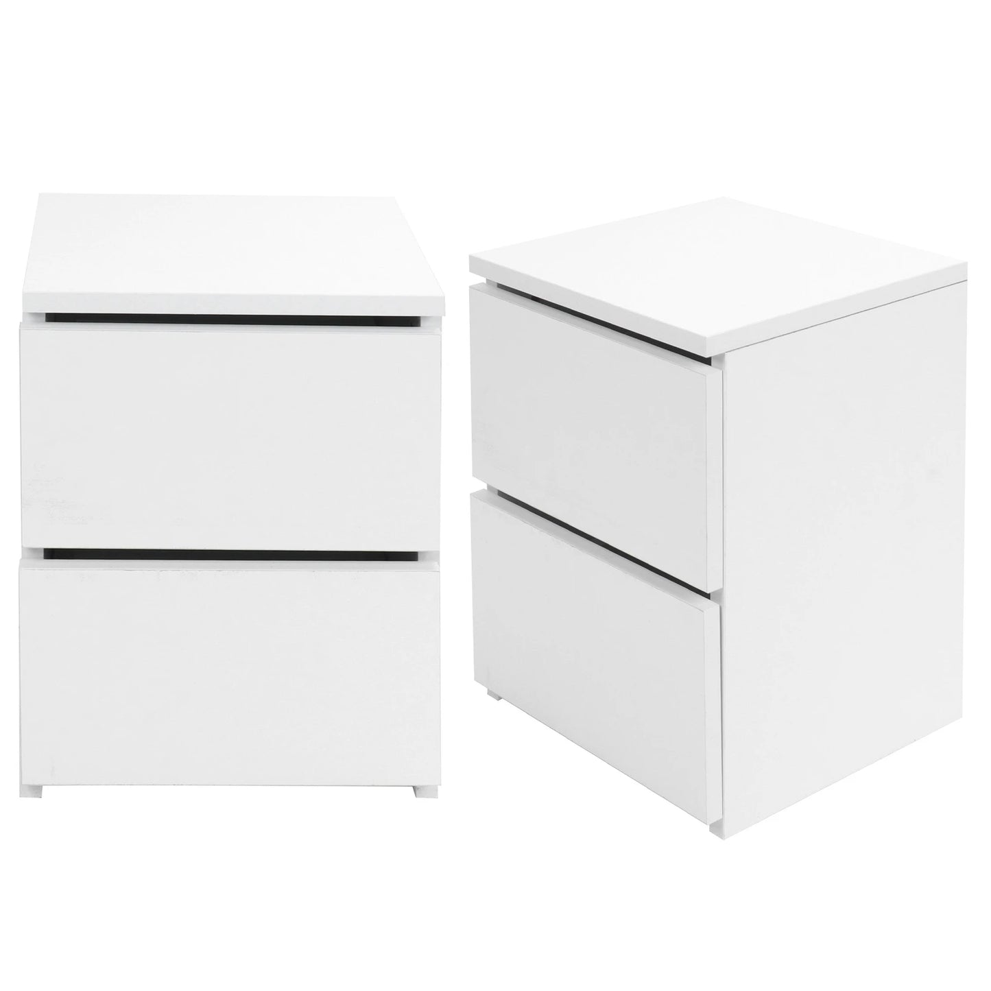 Modern Nightstand with 2 Drawers Minimalist Bedside Table for Bedroom