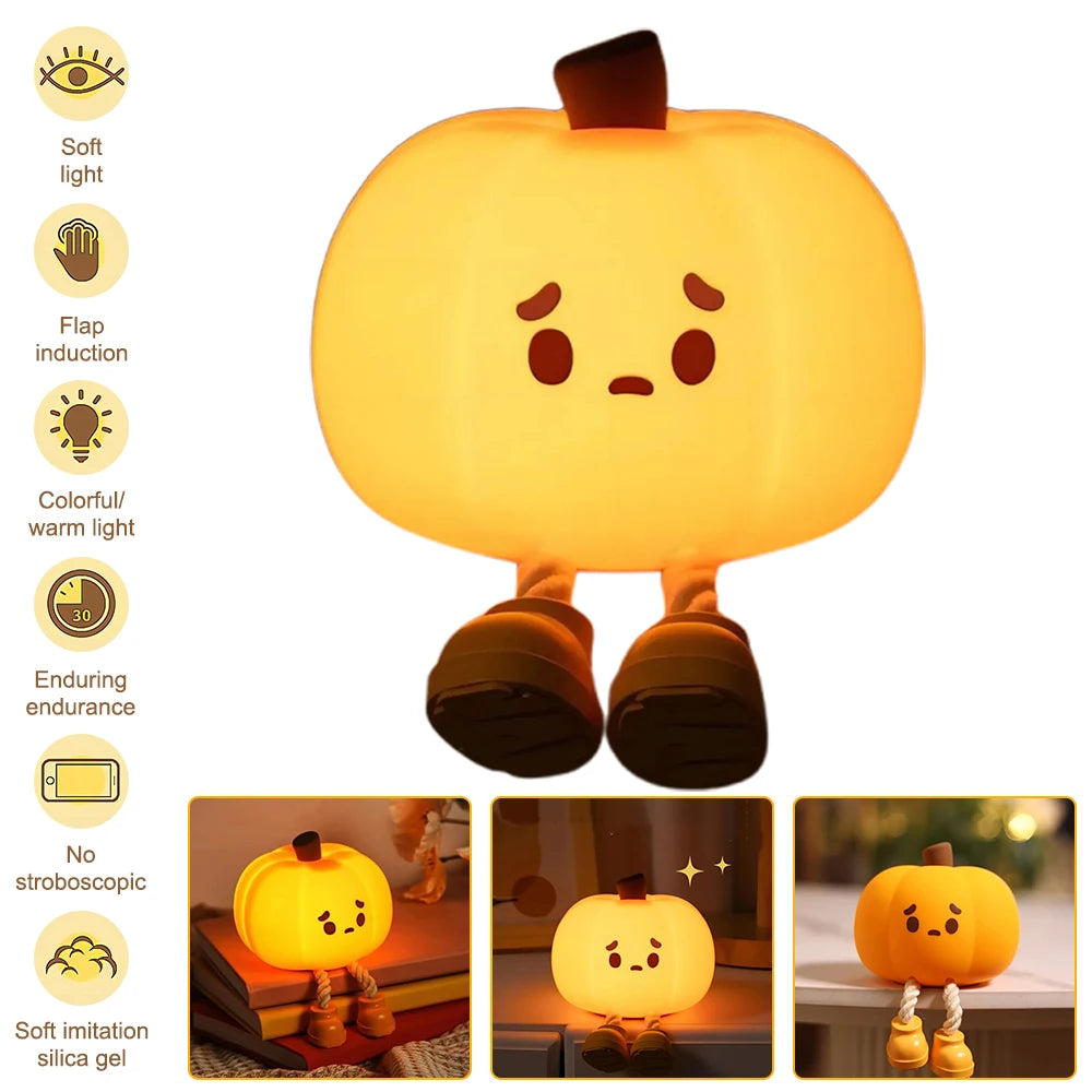 Ljustra Touch Sensor Pumpkin Night Light Rechargeable LED Lamp