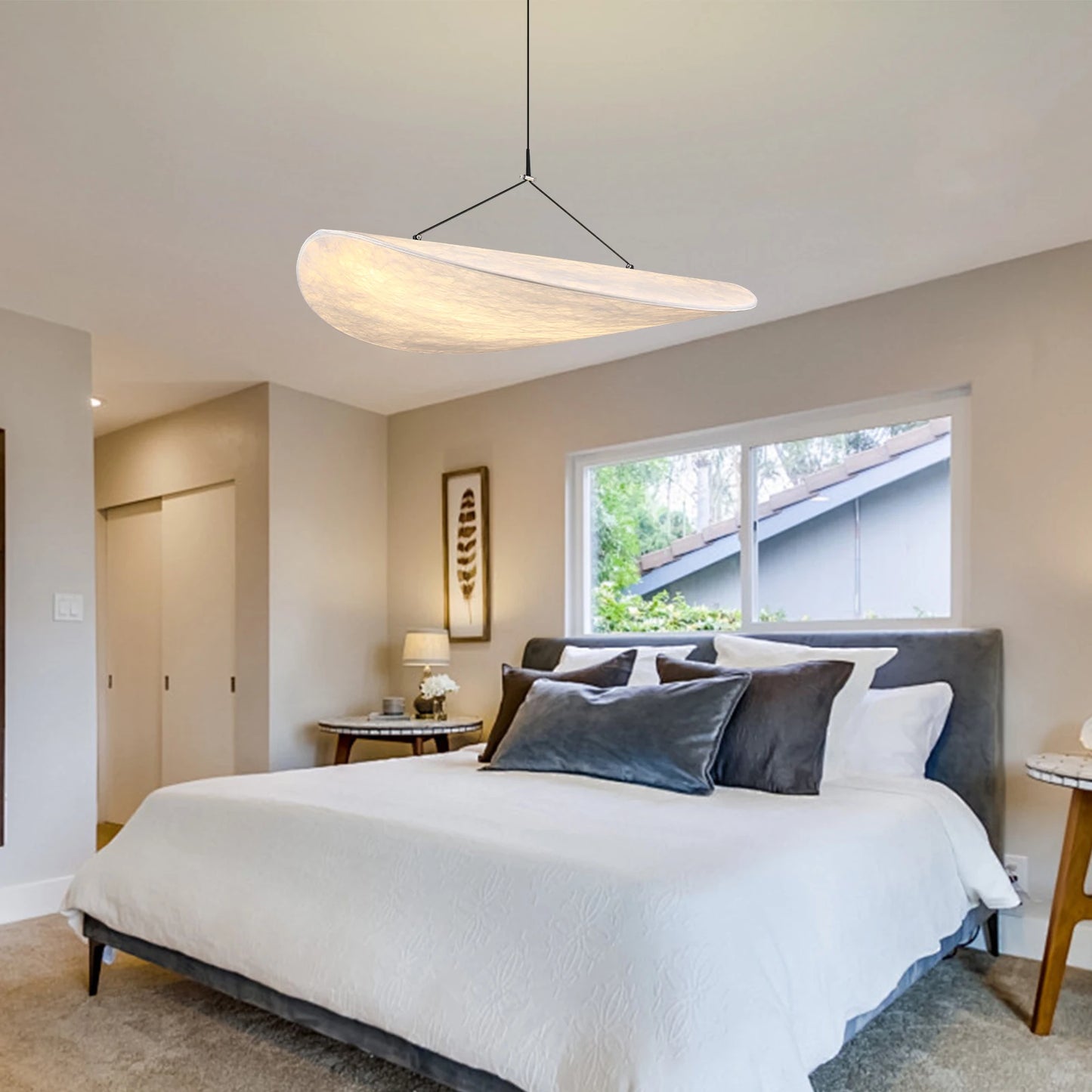 Modern LED Ceiling Chandelier Handmade Silk Pendant Light Home Decor