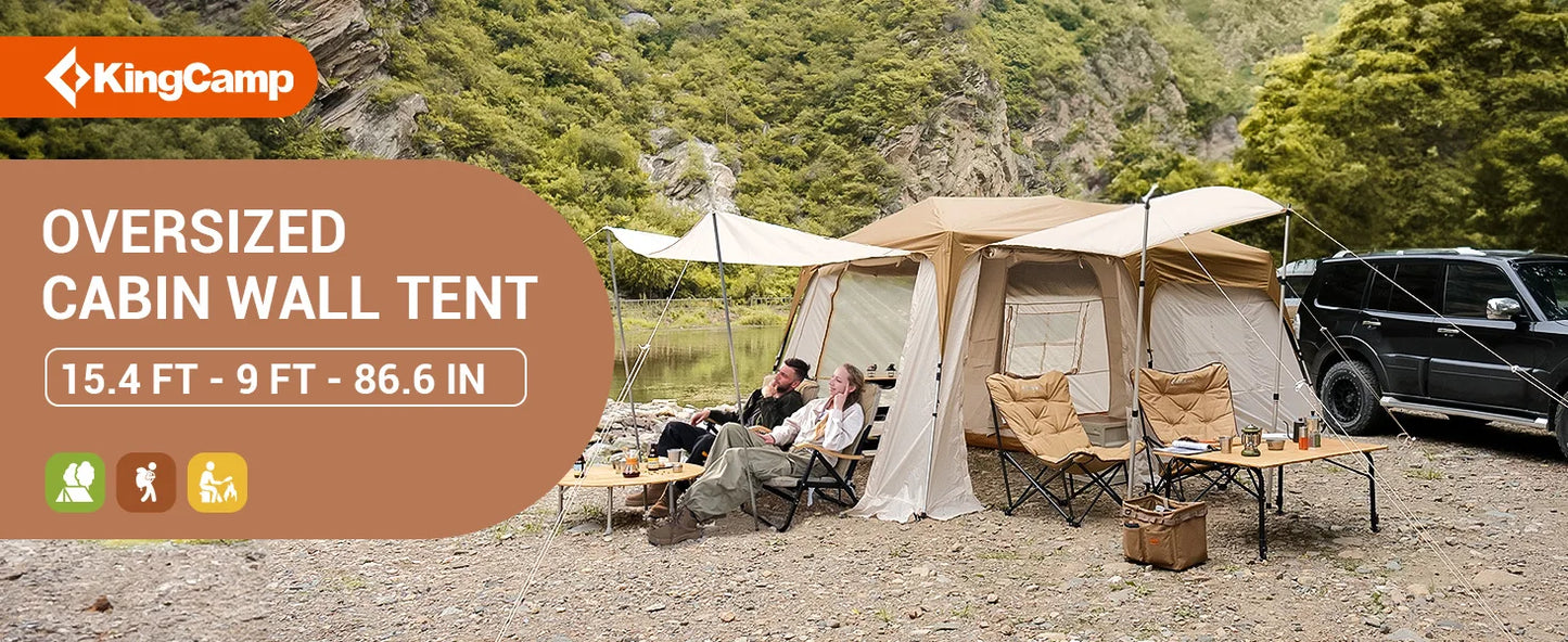 KingCamp Quick-open Tunnel Tent with Awning for Camping Hiking Outdoors