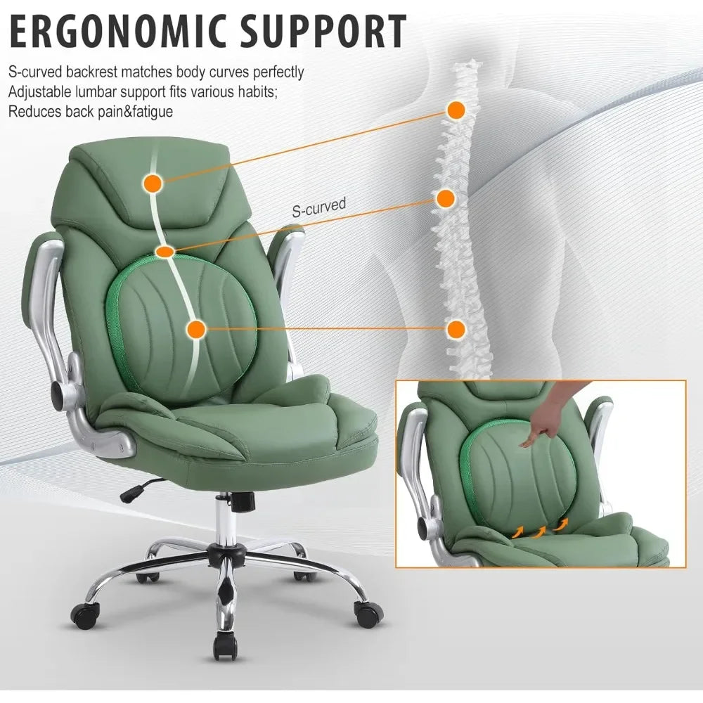 Executive Cross Legged Office Chair with Lumbar Support and Rocking Motion