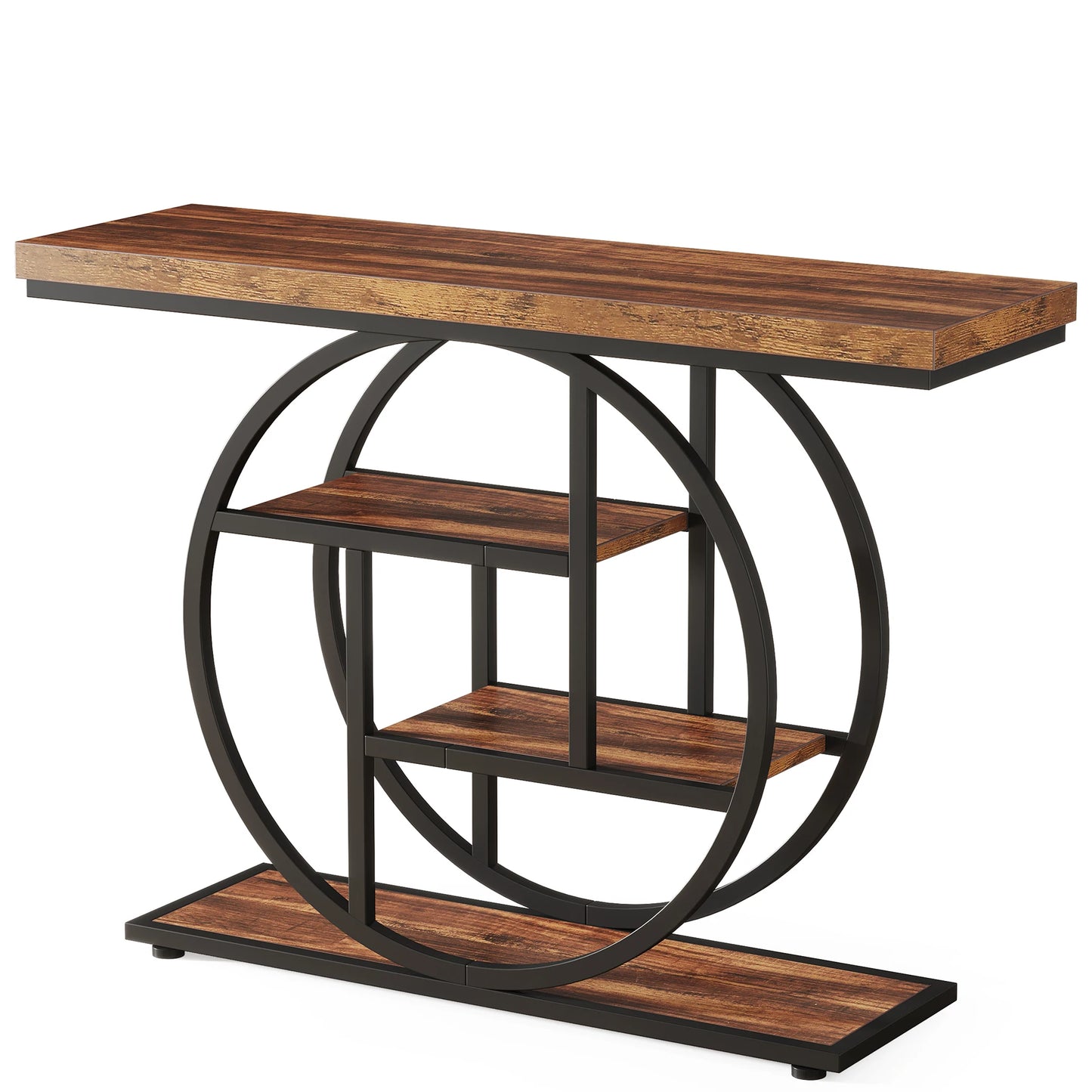 Console Table 4-Tier Entryway Table Industrial Sofa Table Living Room