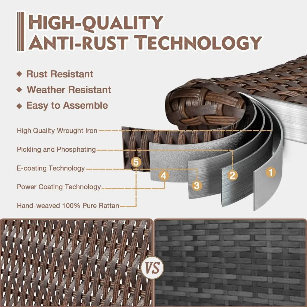 Patio Swivel Chairs Set of 2 Heavy Duty Outdoor Dining Chairs