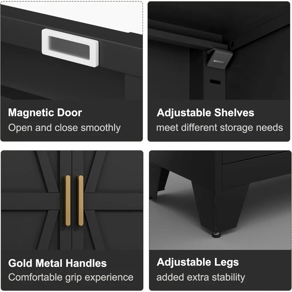 Ljustra Large Capacity Metal Wardrobe Storage Cabinet 71 Inch with Drawer