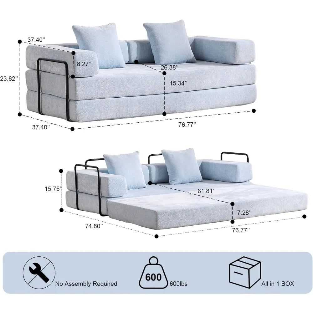 Ljustra Convertible Sleeper Sofa Bed No Assembly Required Modern Design