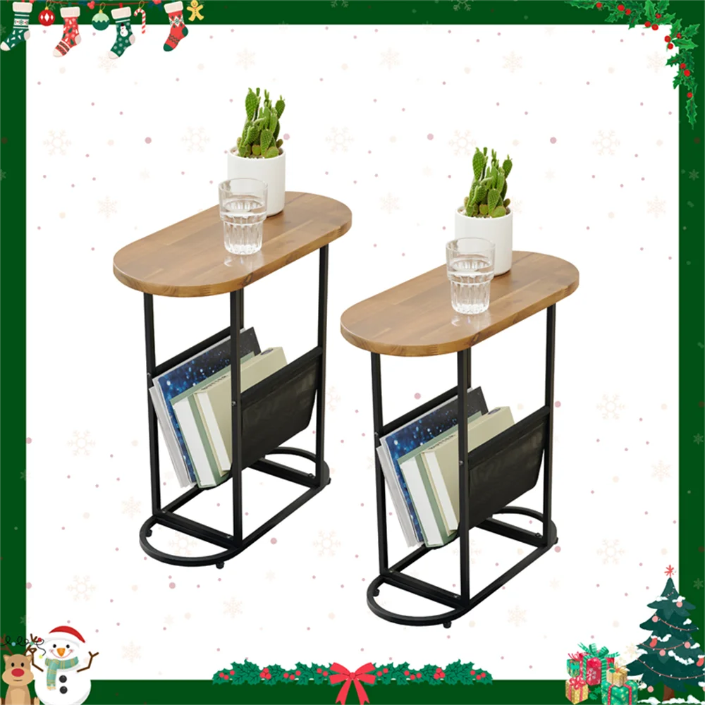 Narrow Side Table Set Slim End Tables for Small Spaces Living Room Bedroom