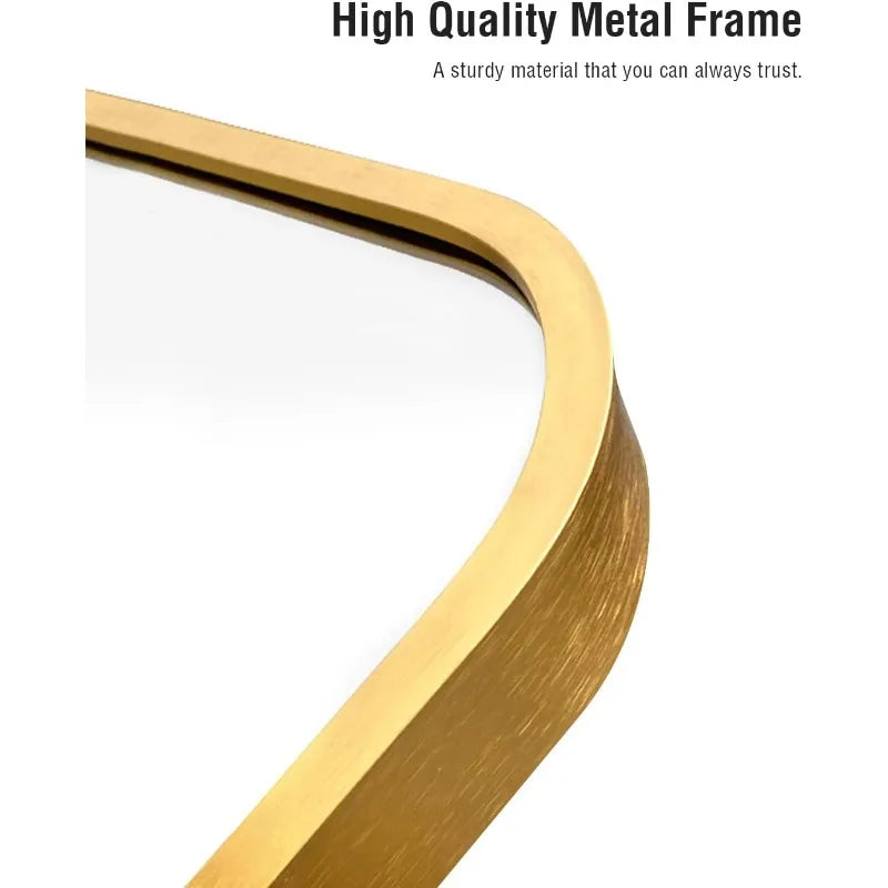 Full Length Floor Mirror with Stand 18x58 Large Wall Mirror Gold