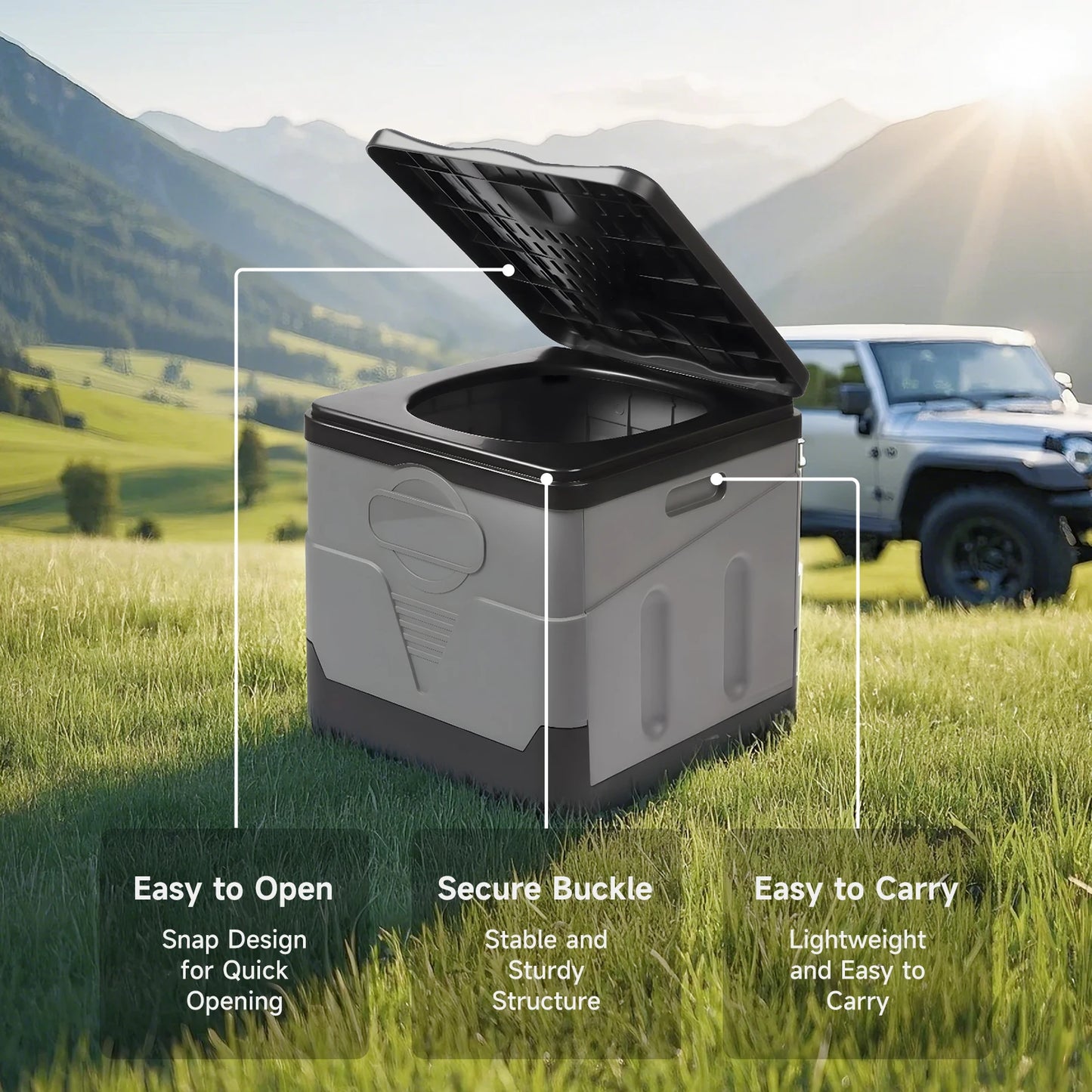 Portable Camping Toilet Travel Toilet for Adults Compact Lightweight