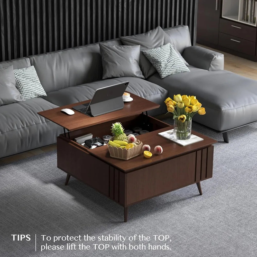 Lift Top Coffee Table Storage Mid Century Modern Living Room Furniture