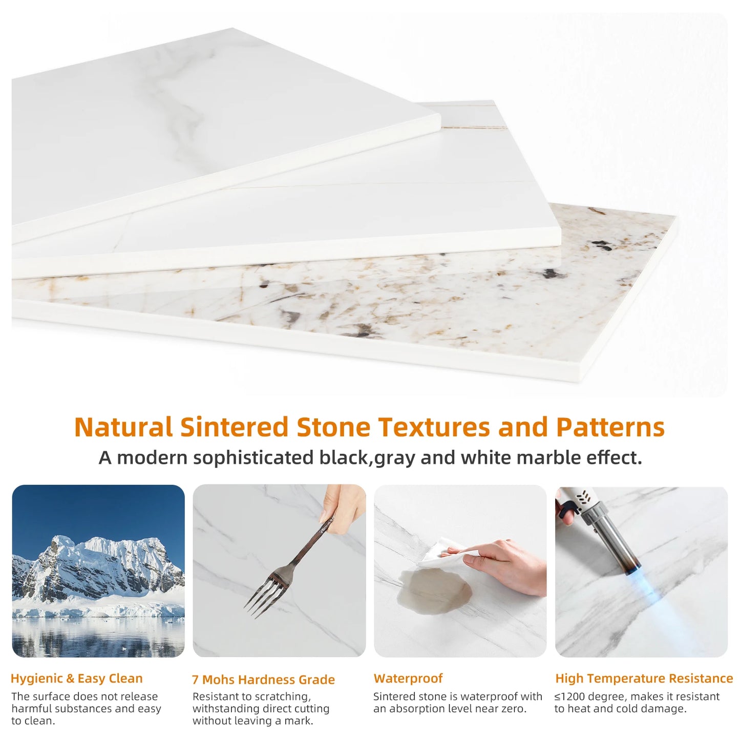 Modern Console Table Sintered Stone Entryway Table Narrow Sofa Table