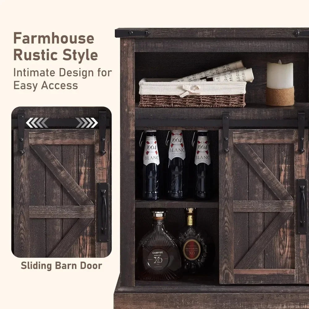 Bathroom Floor Cabinet Farmhouse Storage Cabinet with Sliding Door Drawers