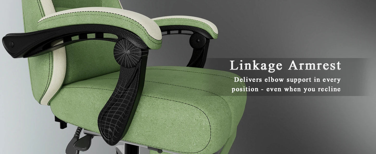 Ergonomic Gaming Chair Adjustable Lumbar Support Footrest PC Chair