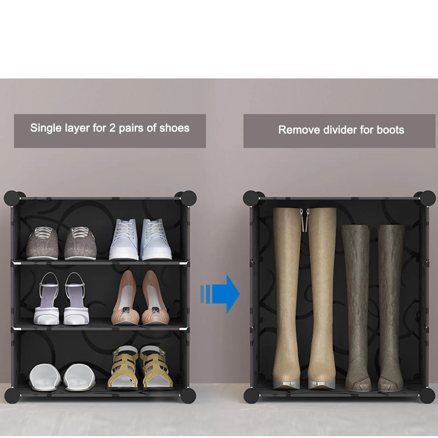 Ljustra Tall Shoe Rack Vertical Organizer Space Saving Easy Assemble