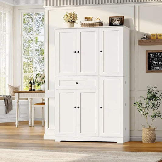 Ljustra 68 Inch Tall Kitchen Pantry Storage Cabinet Modern Hutch with Doors