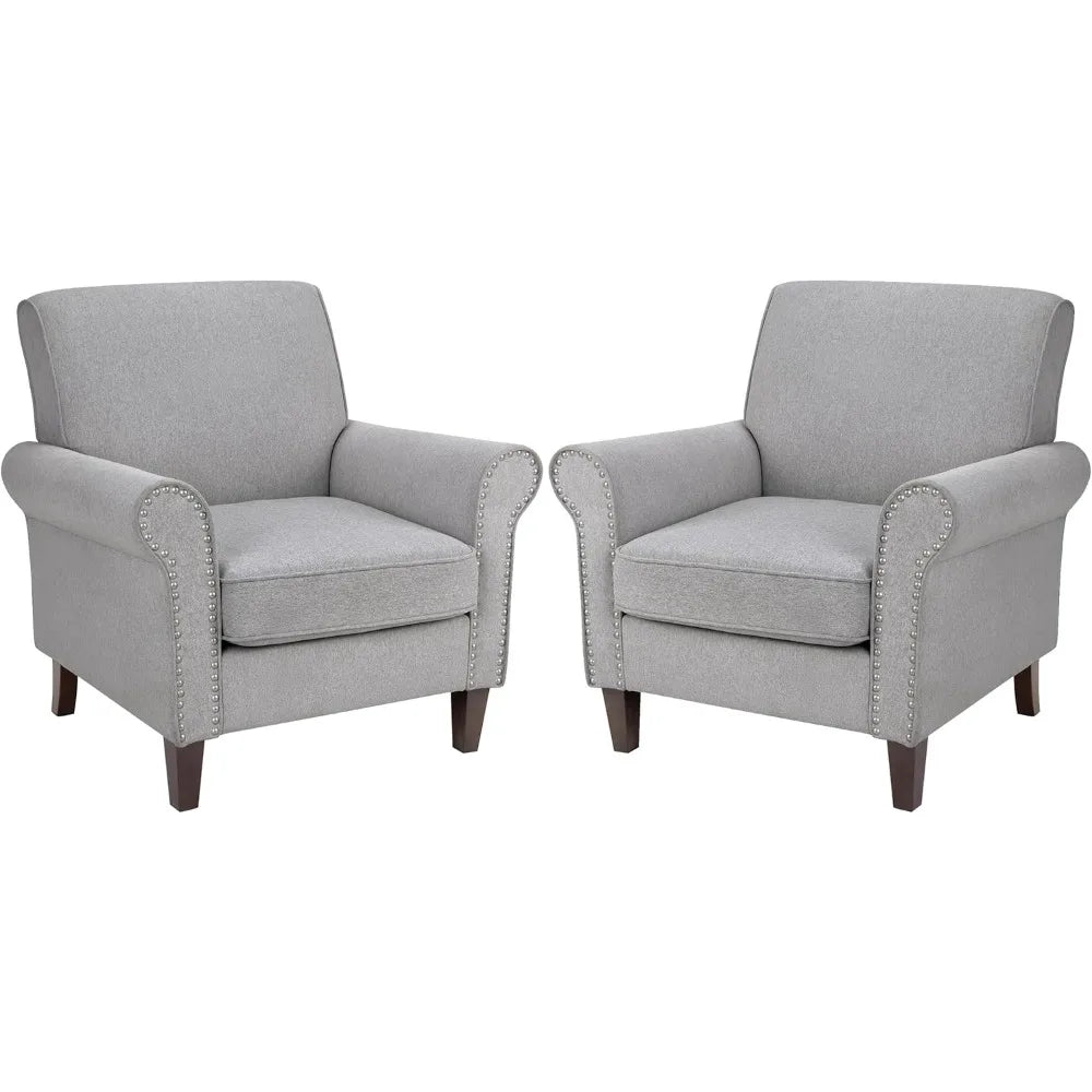 Comfy Accent Chair Mid Century Modern Fabric Living Room Reading Chair