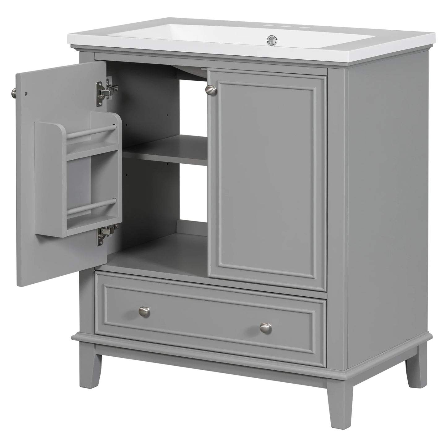 30 Bathroom Vanity Sink Combo Solid Wood MDF Cabinet Storage Modern