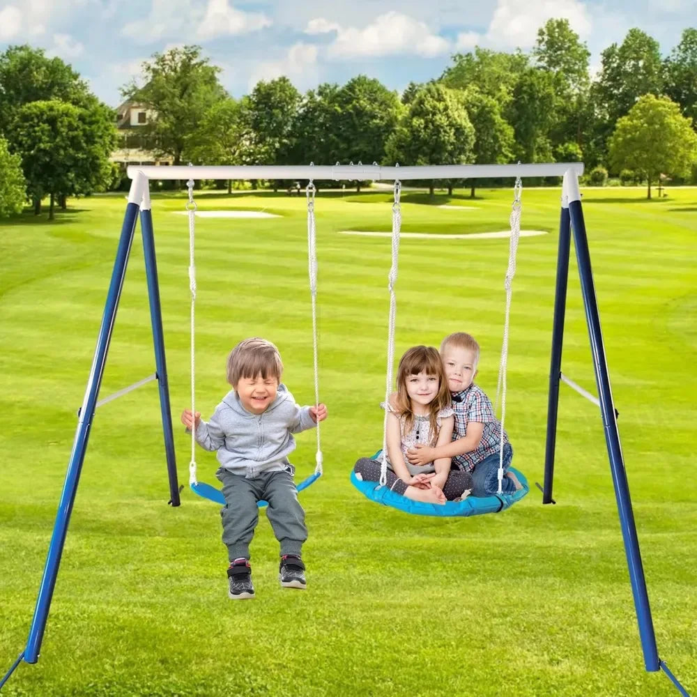 Heavy-Duty Backyard Swing Set with Slide and Sports Activities for Kids