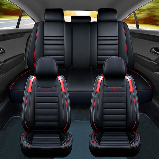 11Pcs Deluxe PU Leather Waterproof 5 Seater Car Seat Cover Set
