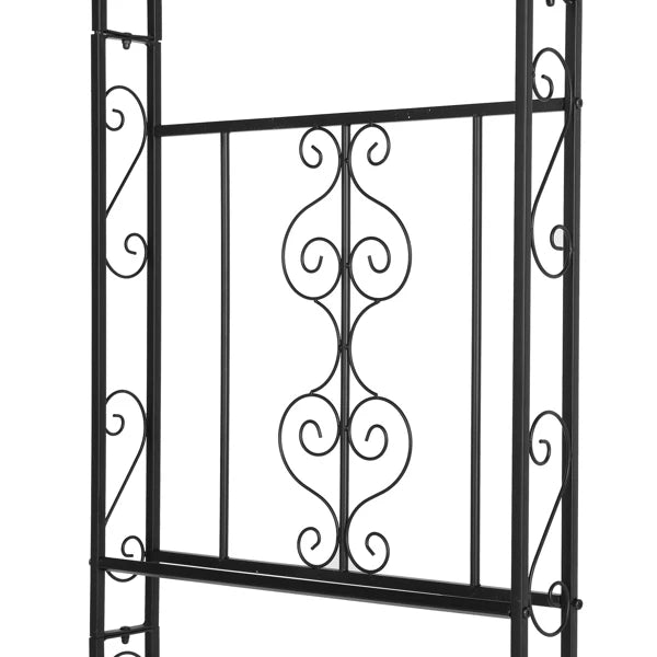 Double Layer Iron Art Arc Top Garden Arch Trellis 134x59x213cm