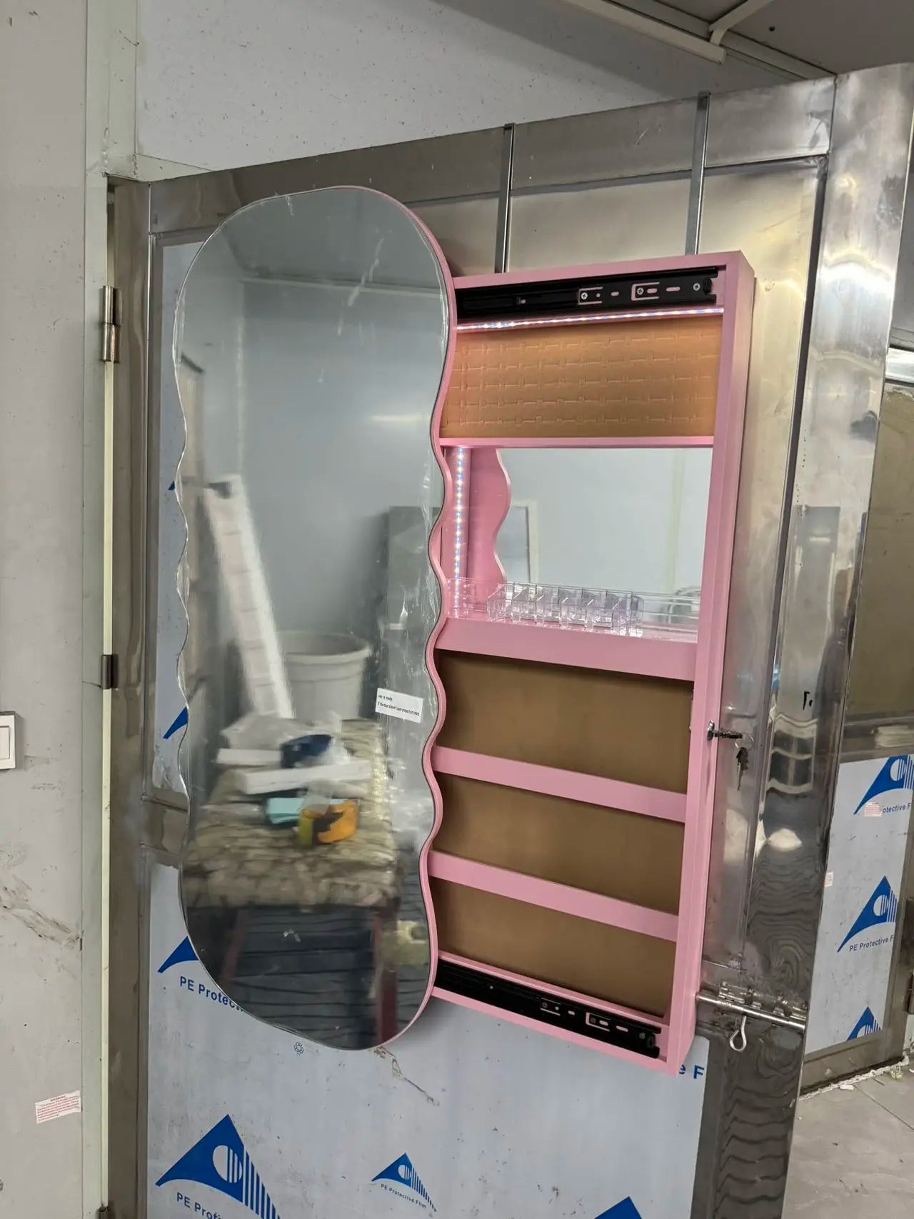 Ljustra Jewelry Armoire with LED Lights Lockable Hanging Organizer Cabinet