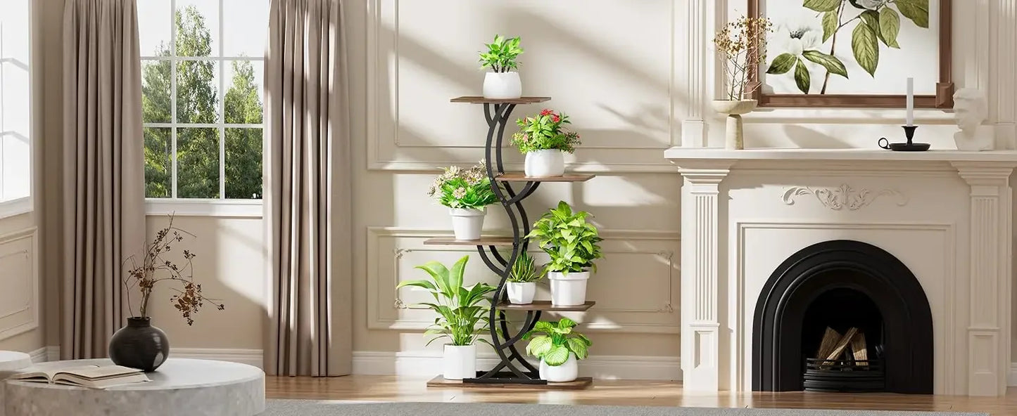 Indoor Plant Stand with Grow Lights 5 Tier Metal Shelf for Plants