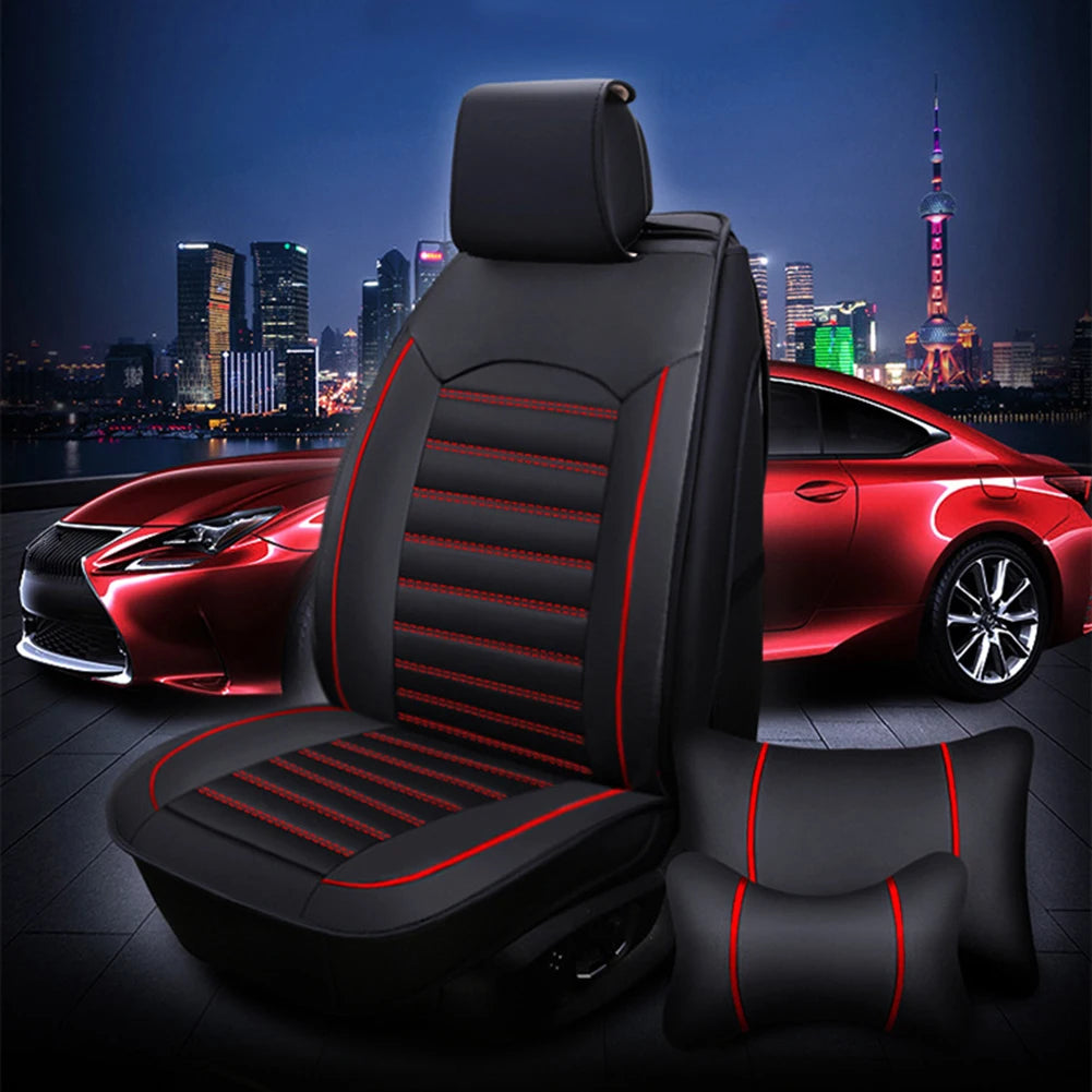Full Set Universal Car Seat Covers Soft Breathable Leather Protector