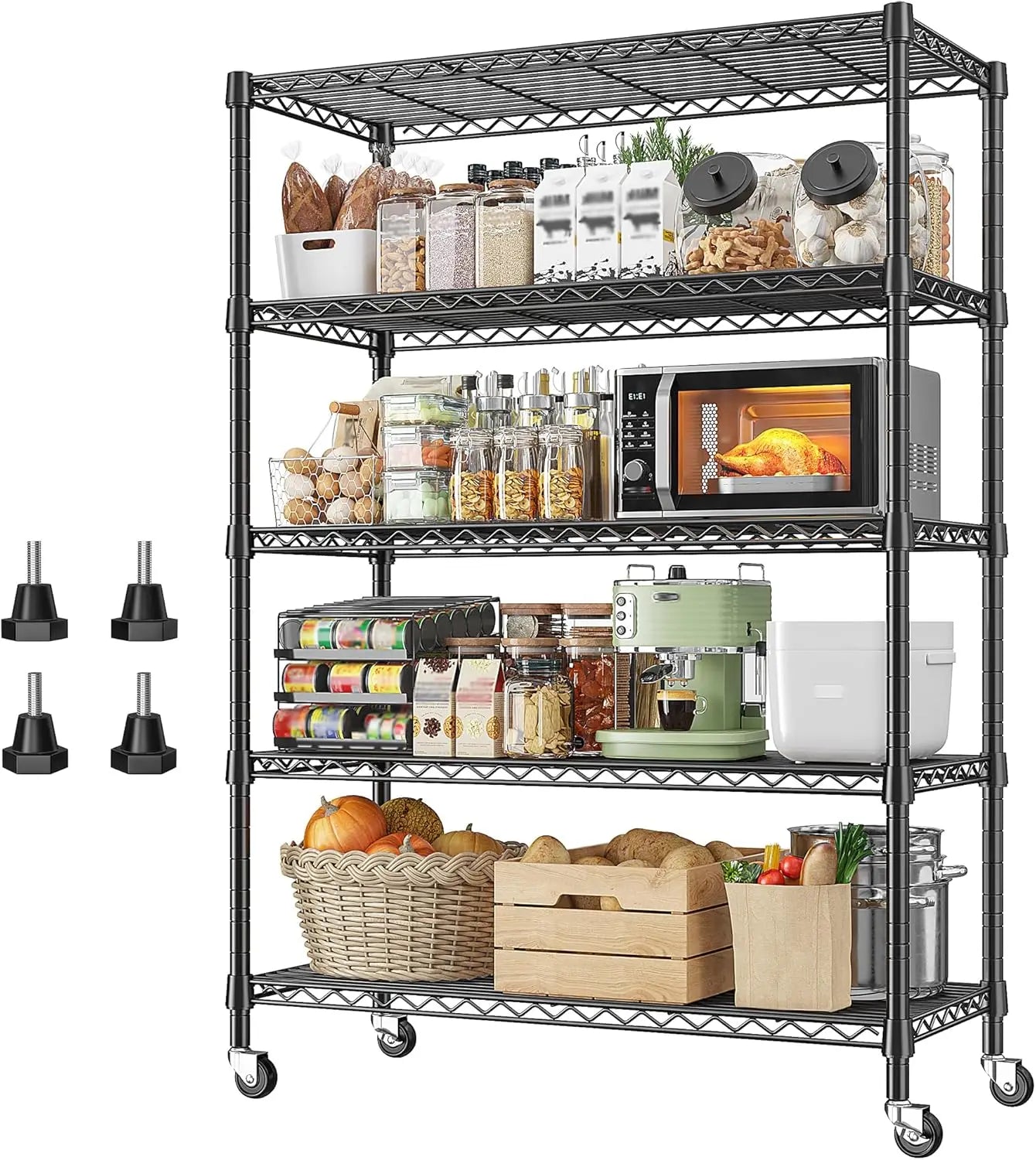6 Tier Heavy Duty Wire Shelving 1800LBS Adjustable Storage Rack