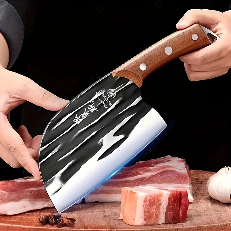 Handcrafted Stainless Steel Meat Cleaver with Sandalwood Handle