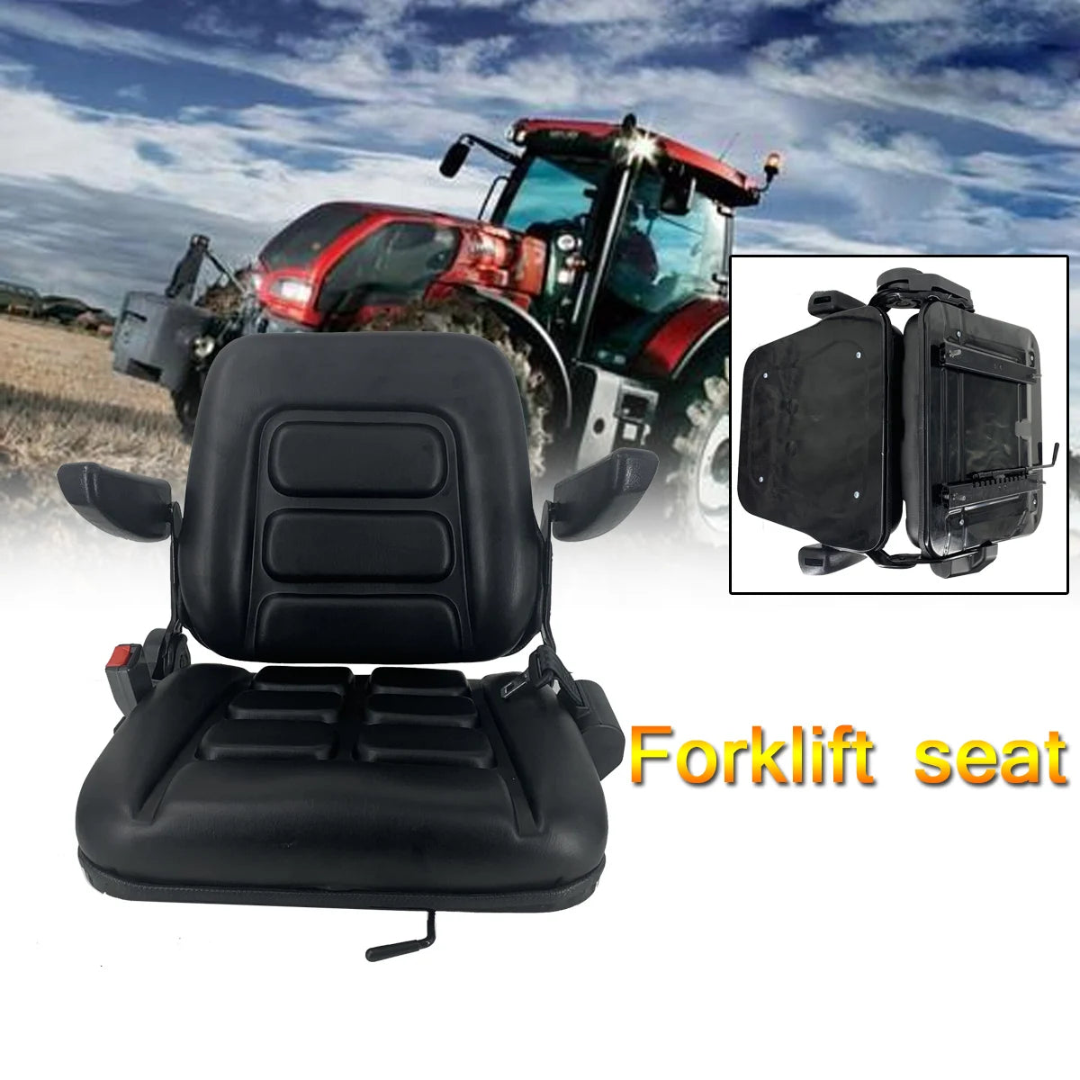 Folding Full Suspension Adjustable Forklift Seat for Heavy Equipment