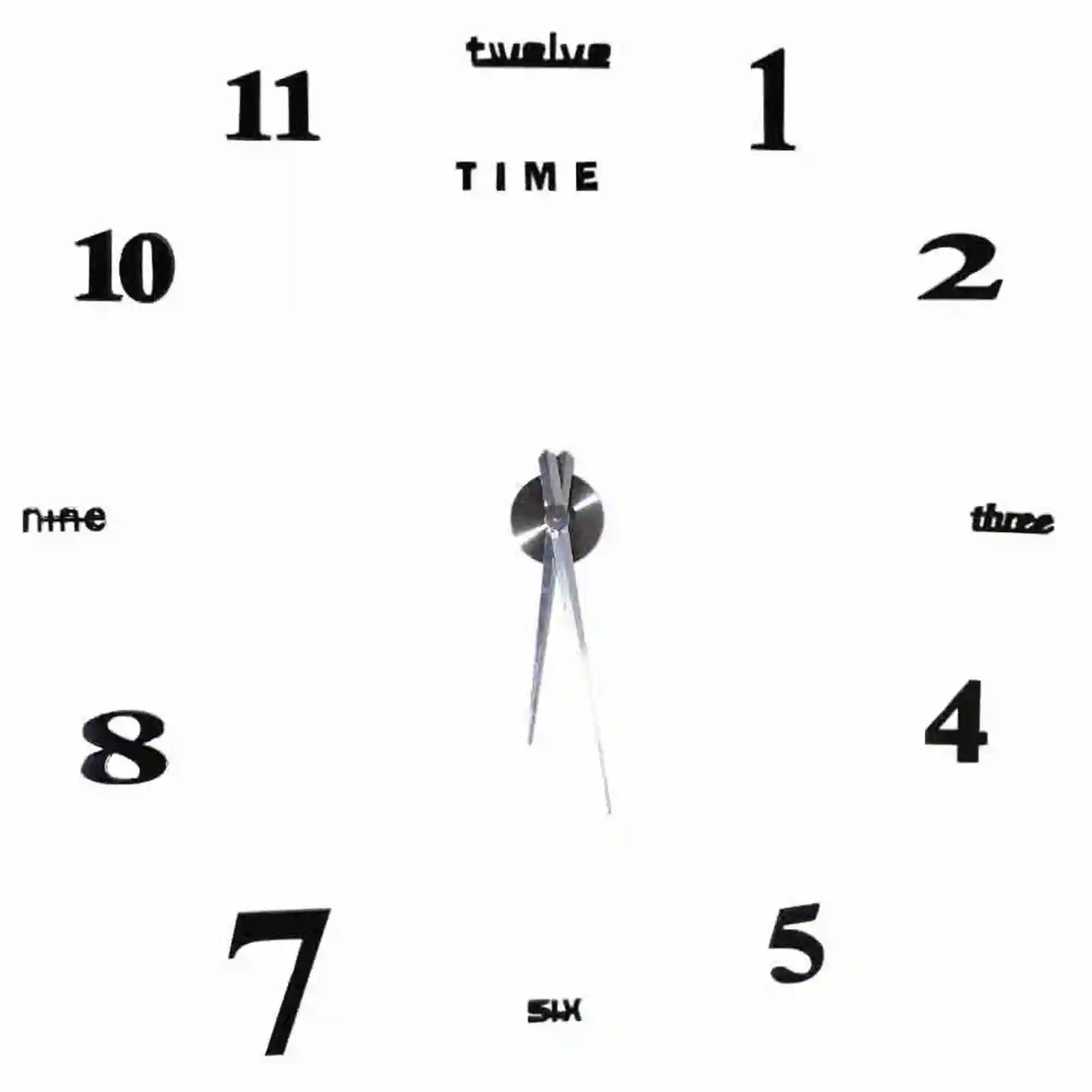 Modern DIY Large Wall Clock Kit 3D Mirror Surface Home Office Decor