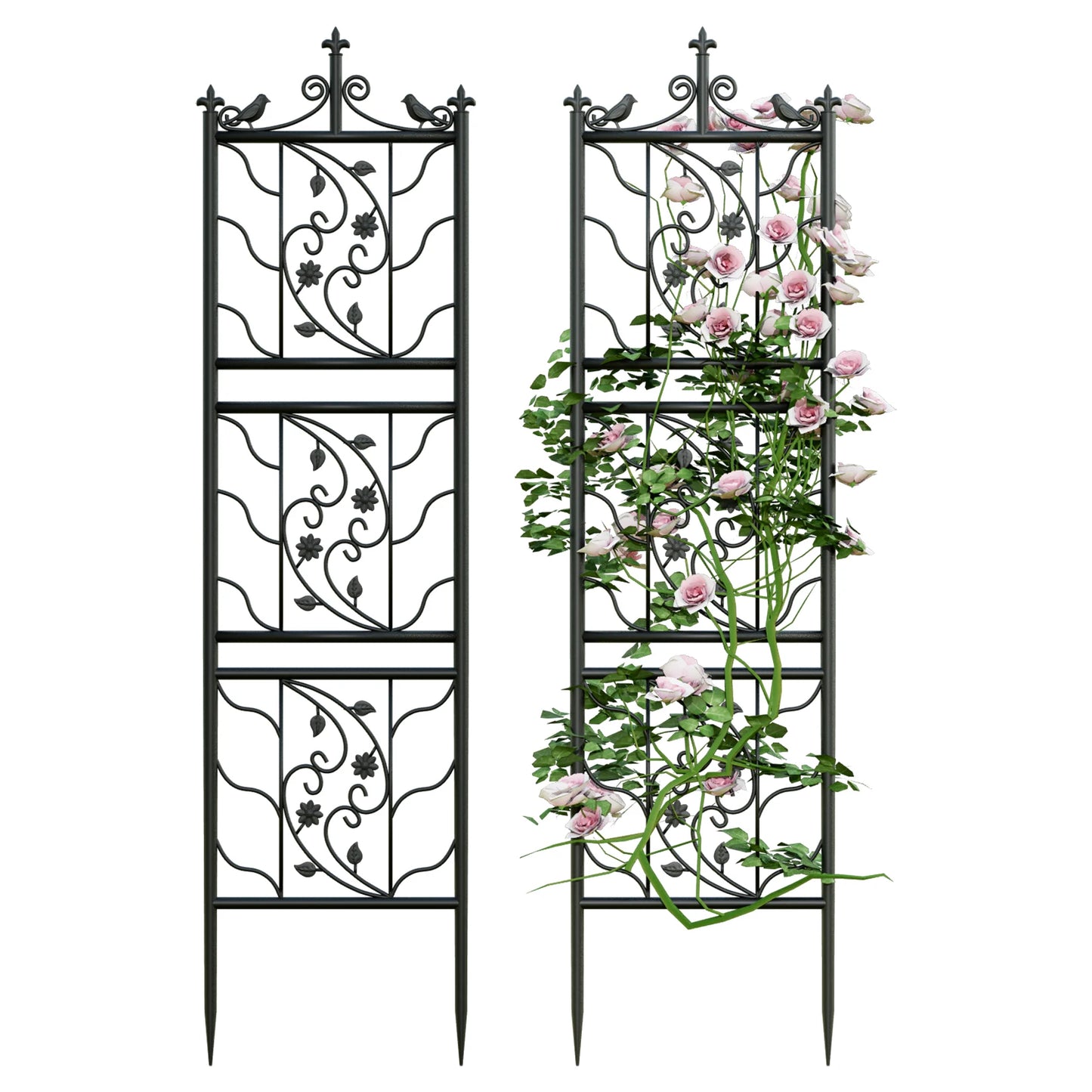 Metal Garden Trellis Tall Plant Climbing Fence for Vegetables Flowers