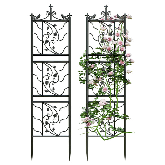 Metal Garden Trellis Tall Plant Climbing Fence for Vegetables Flowers