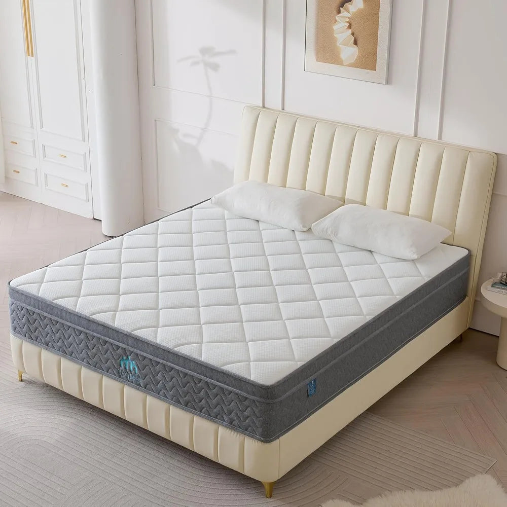 Ljustra Queen 12 Inch Hybrid Mattress Memory Foam Pocket Spring Support