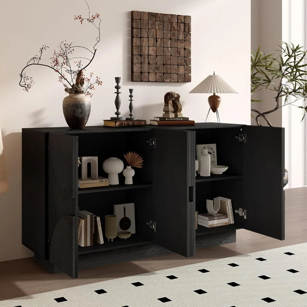 Modern Large Buffet Storage Sideboard 4 Doors Adjustable Shelf