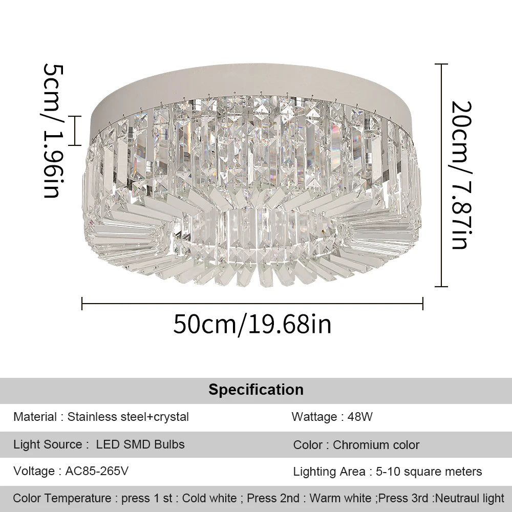 Luxury Crystal Ceiling Lamp Modern Chandelier Nordic Home Decor LED
