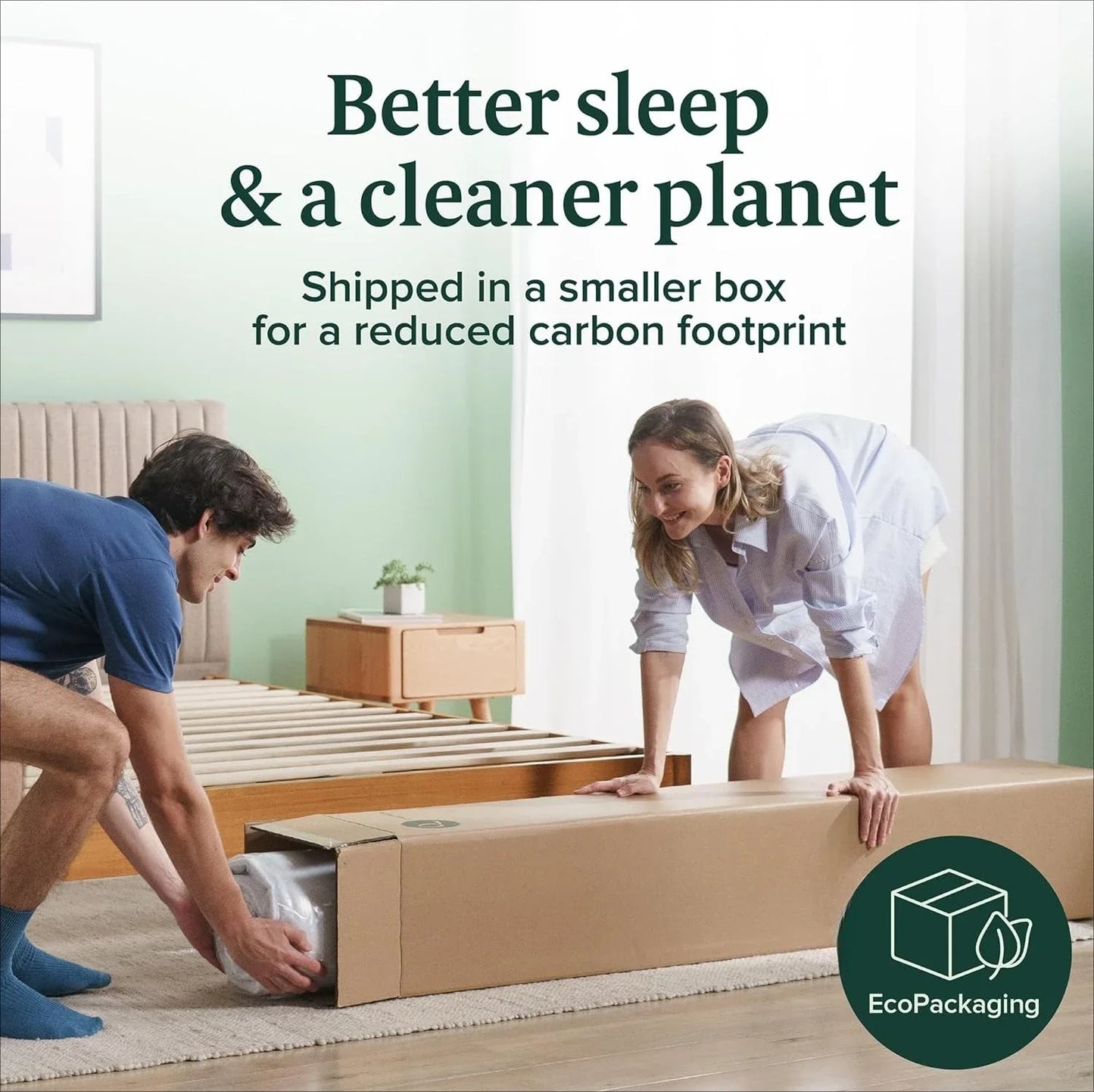 Ljustra 6 Inch Green Tea Memory Foam Mattress Full Fiberglass Free Medium Firm