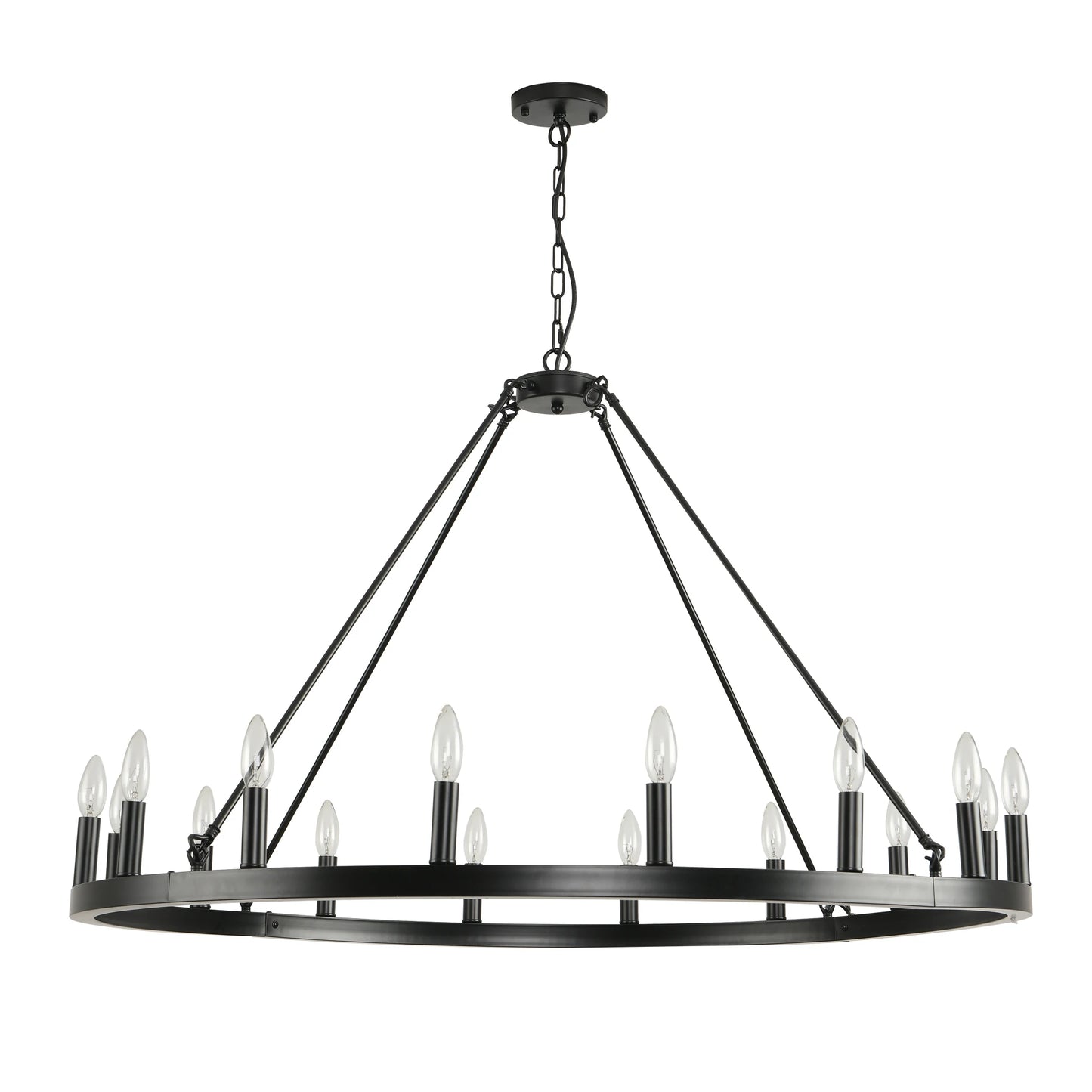 16-Light Wagon Wheel Chandelier Modern Rustic Pendant Light for Home