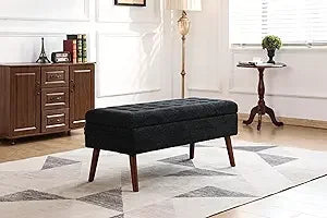 End of Bed Storage Bench Tufted Ottoman Entryway Footstool 43.3 Inch