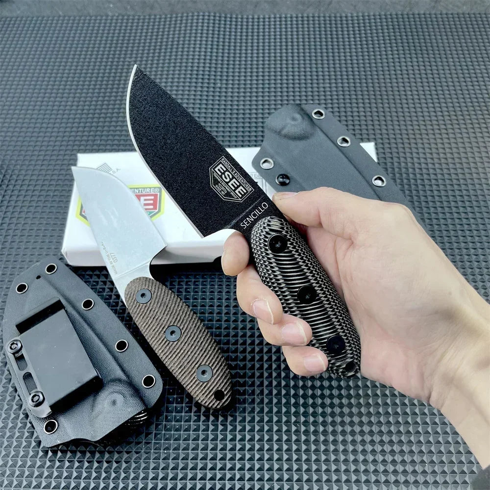 ESEE Sencillo Fixed Blade Knife D2 Steel G10 Handle Tactical Outdoor EDC