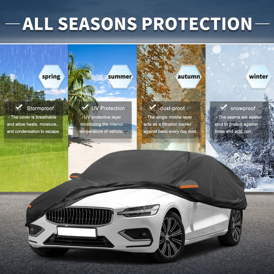 Uxcell Car Cover Left Side Door Zipper Aluminum Film Volvo S60 Est