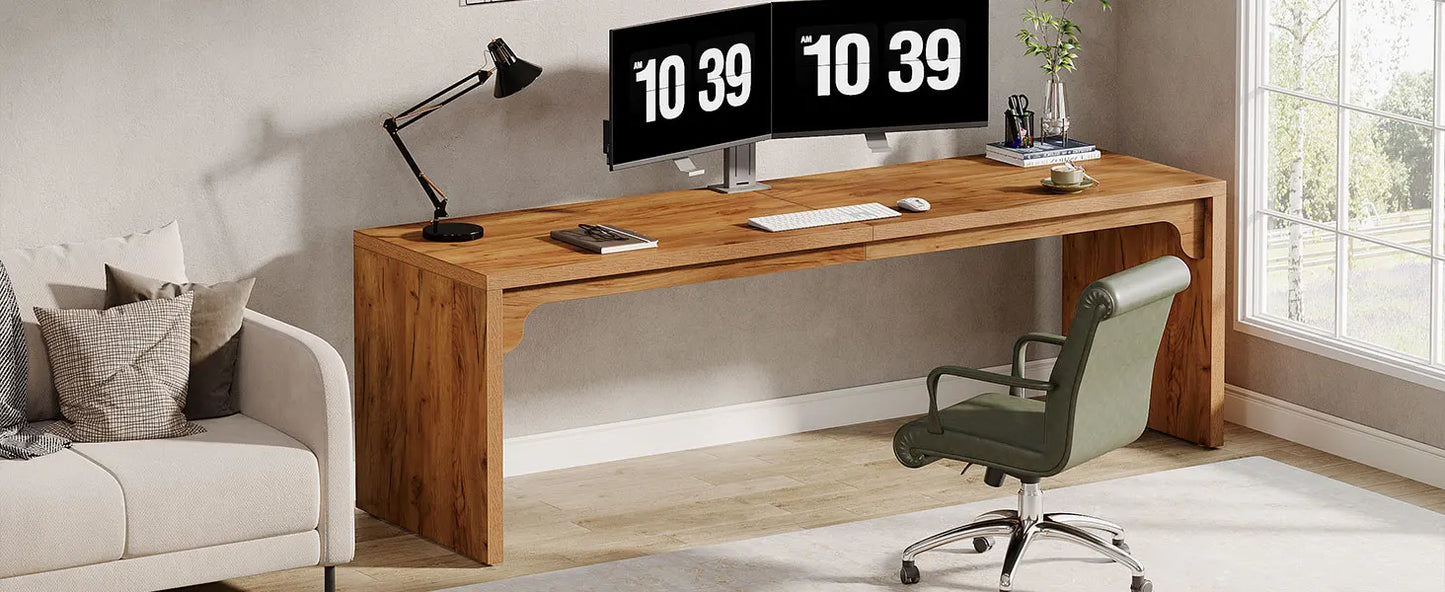 Ljustra 78.7 Inch Long Computer Desk Modern Double Workstation Office Desk
