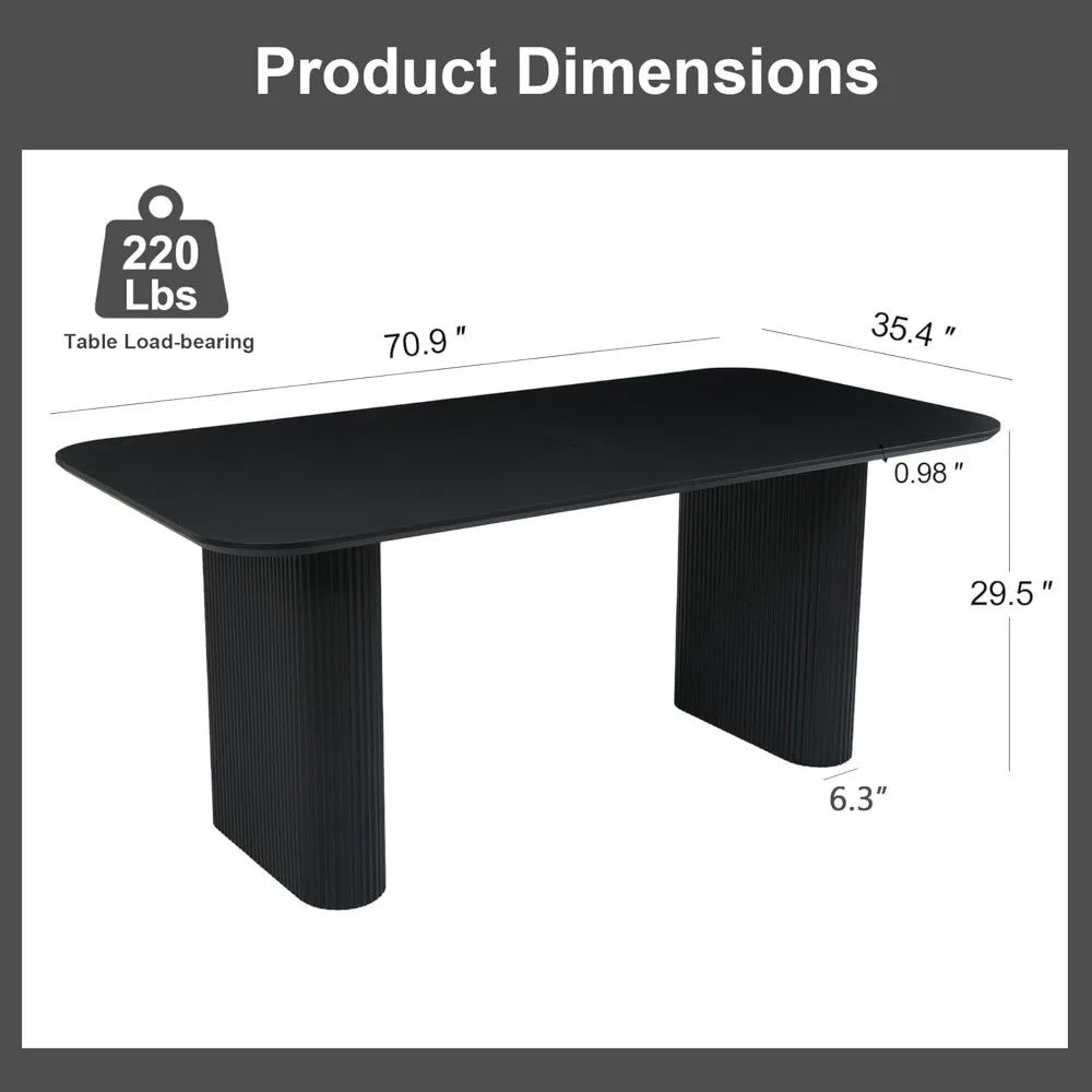 Modern Oval Dining Table Easy to Assemble Minimalist Accent Furniture