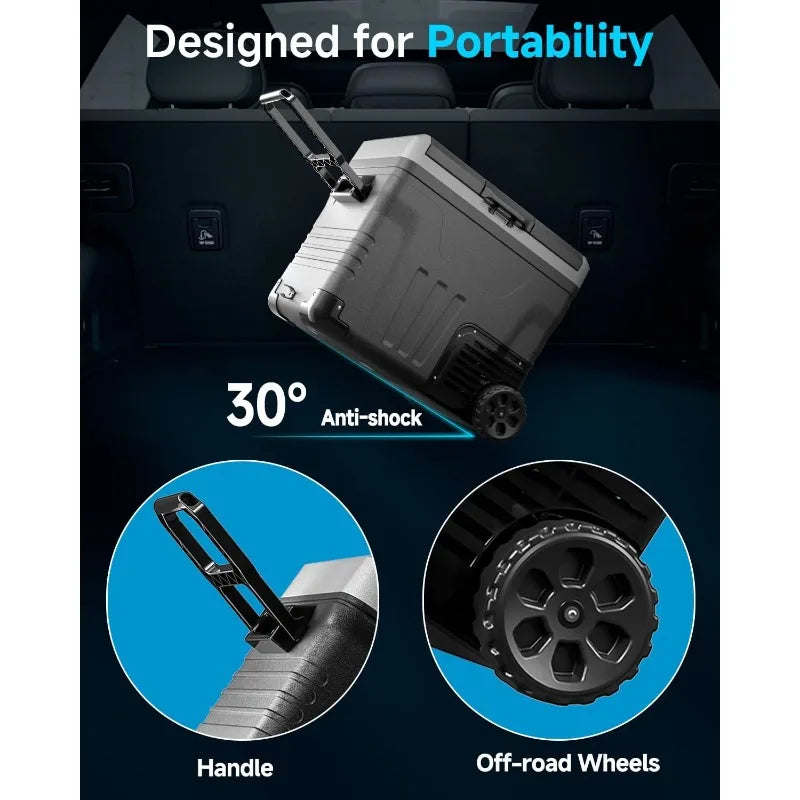 Ljustra Car Fridge Portable 53 Quart Electric Cooler 12V 110V 240V