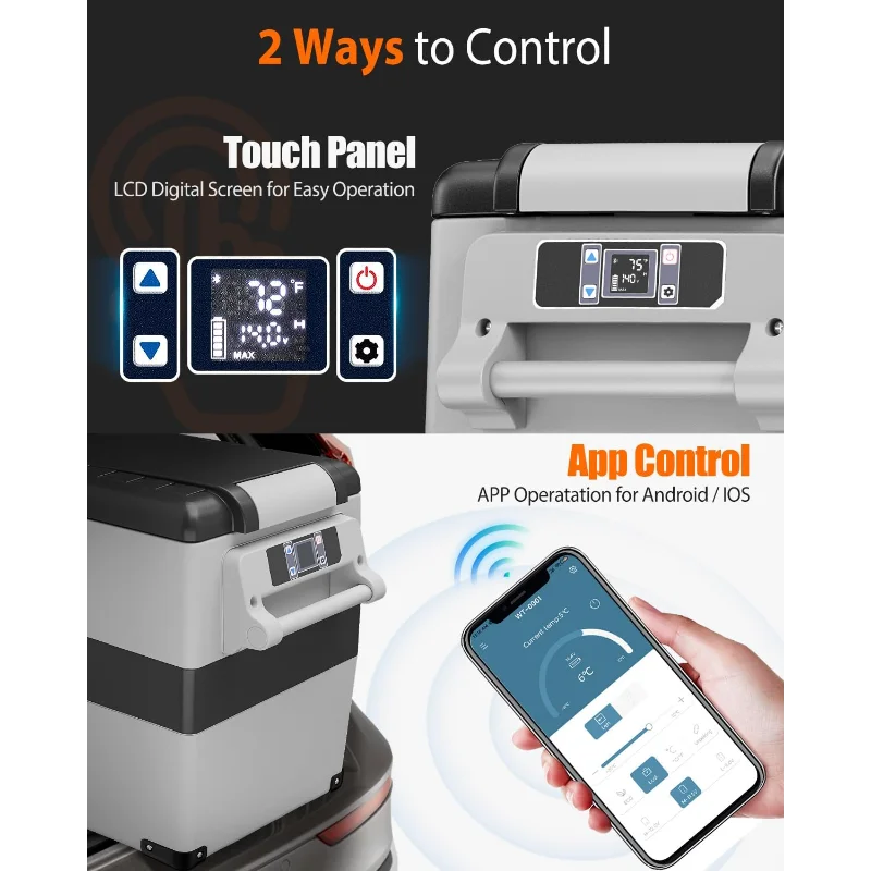 Portable 12V Refrigerator 48 Quart Electric Car Cooler for SUV RV Van