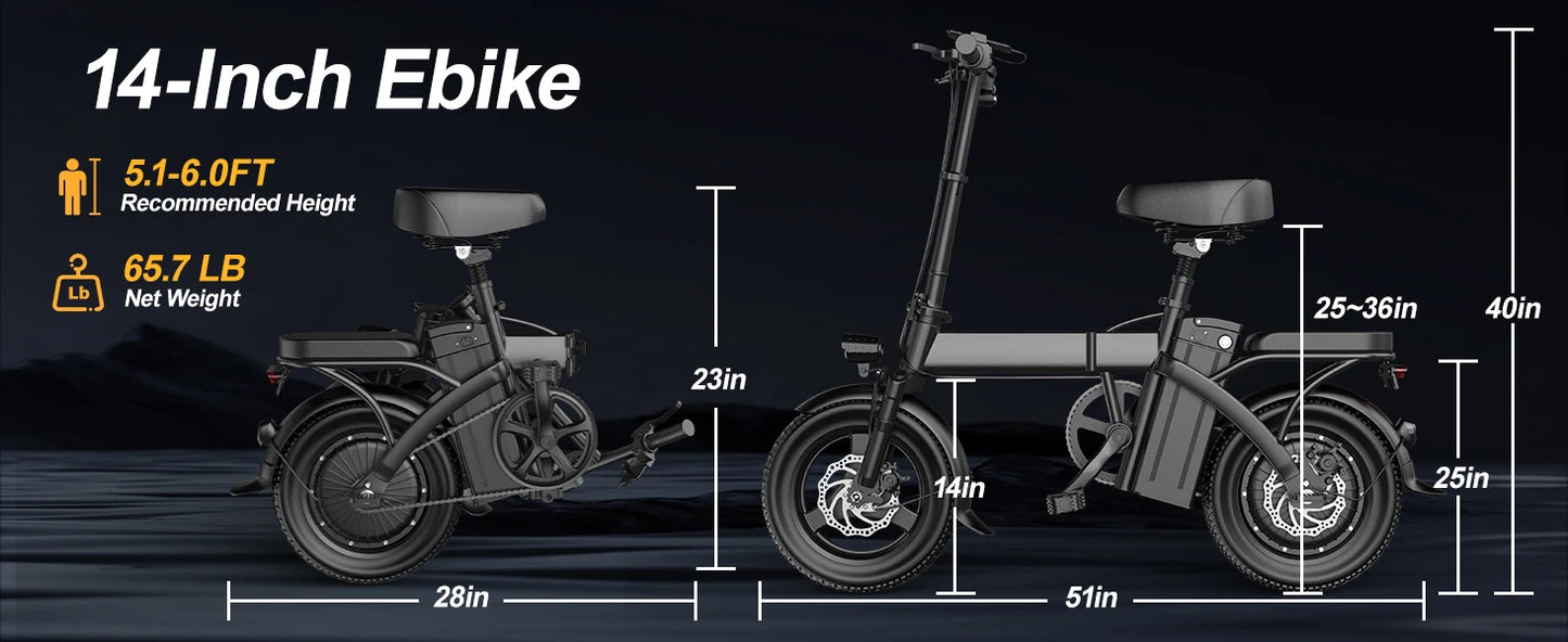 Ljustra F6PRO Electric Bike Commuter 40Miles Range 48V15AH Folding E-bike