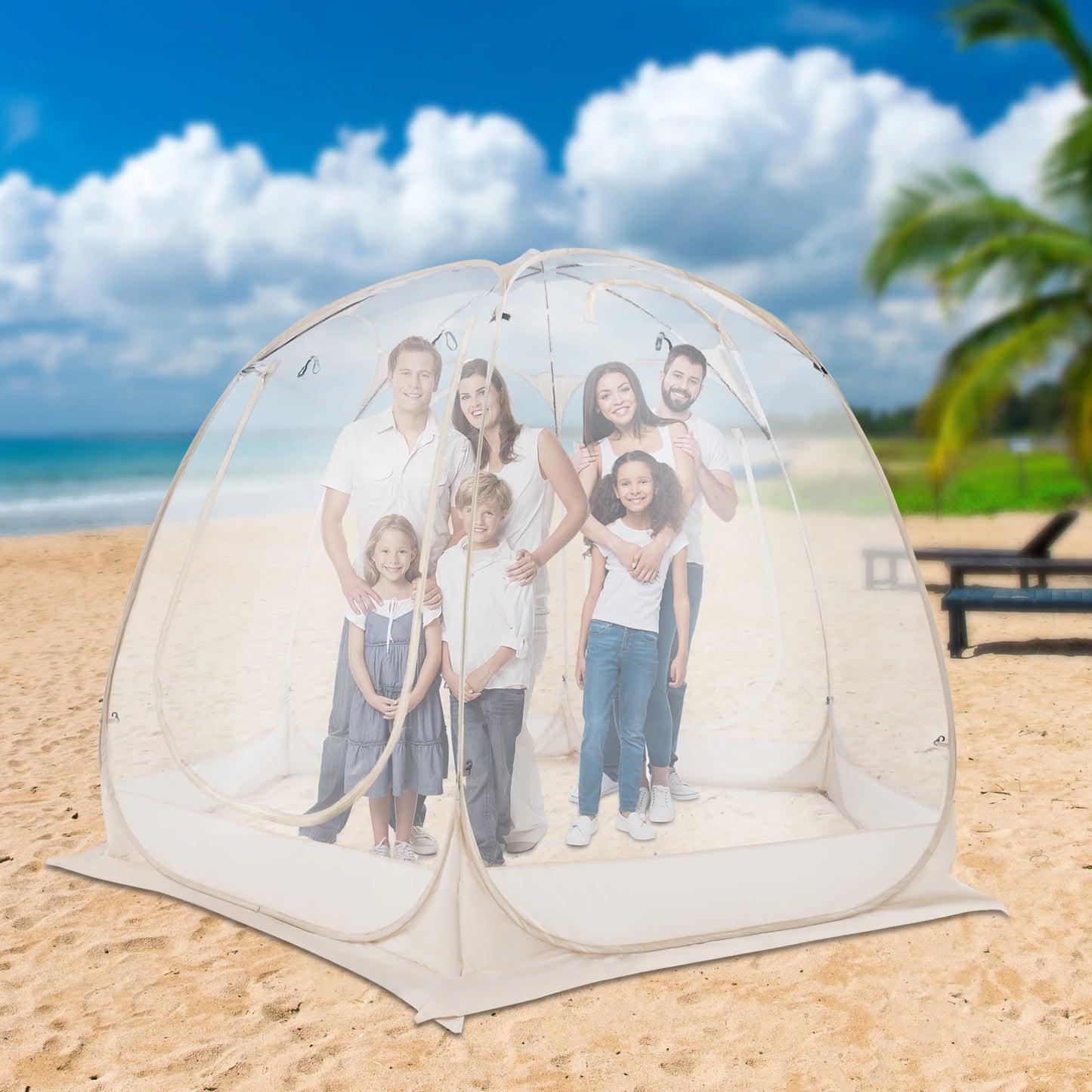 3M PVC Clear Camping Tent Freestanding Garden Tent for Outdoor Use