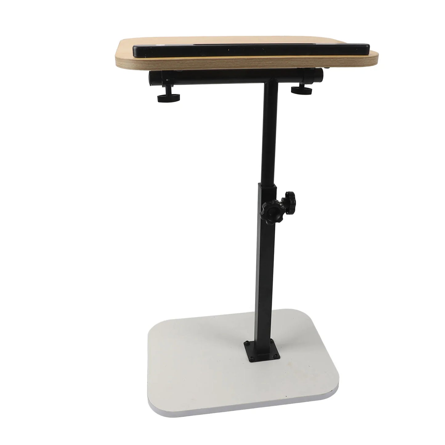 Mobile Lift C Shaped Side Table Wood Carbon Steel Adjustable Couch Desk