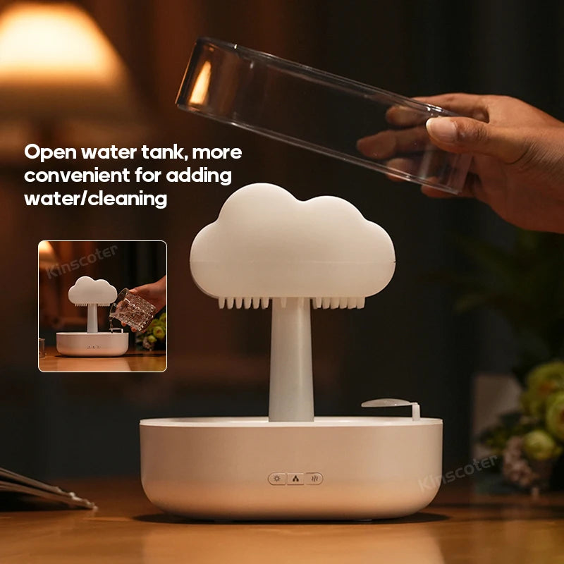 Cloud Air Humidifier Aroma Diffuser Ultrasonic Mist Night Light Rain Sound