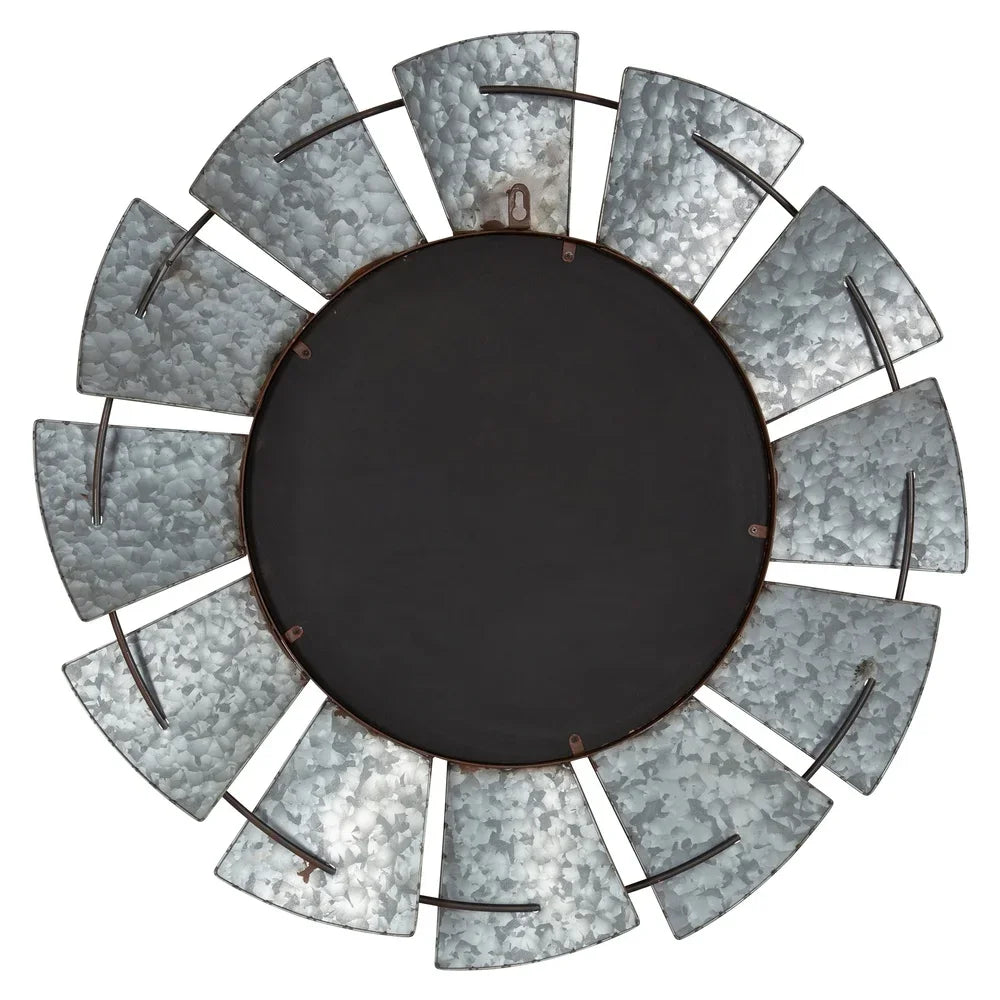 Extra Large Rustic Farmhouse Distressed Metal Wall Mirror 32 Inch