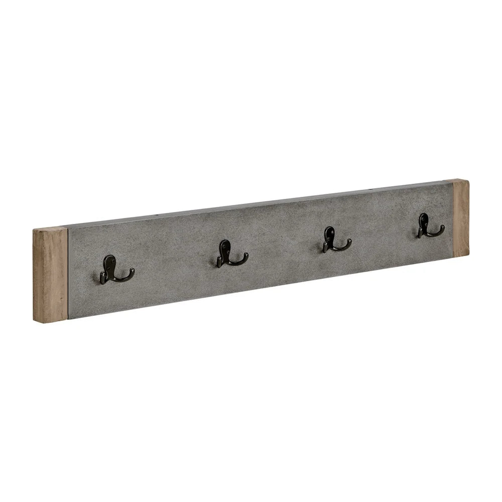 Rustic Industrial 40 Inch Wall Mounted Coat Hook Organizer Easy Install